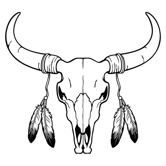 Creative bull skull design for cutting machines
