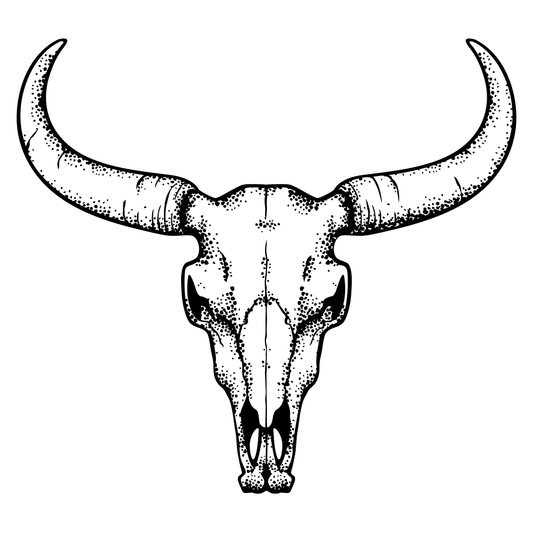 Creative bull skull design ideal for cutting machines