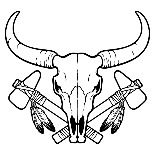 Intricate bull skull design for crafting enthusiasts and decor