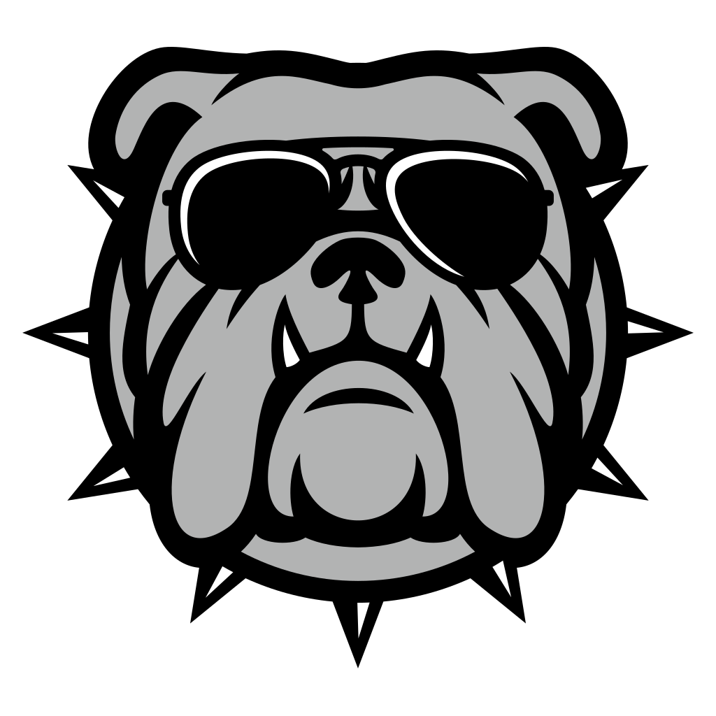 Cool bulldog head with sunglasses design for creative projects