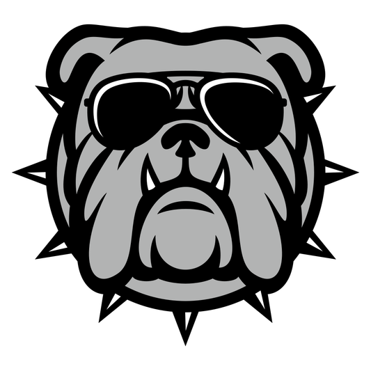 Cool bulldog head with sunglasses design for creative projects