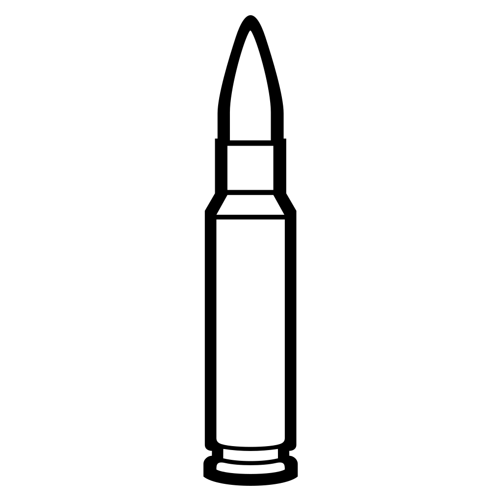 Stylized vector illustration of a bullet for cutting projects