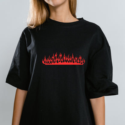 Stylized burning fire flame design for cutting machine projects