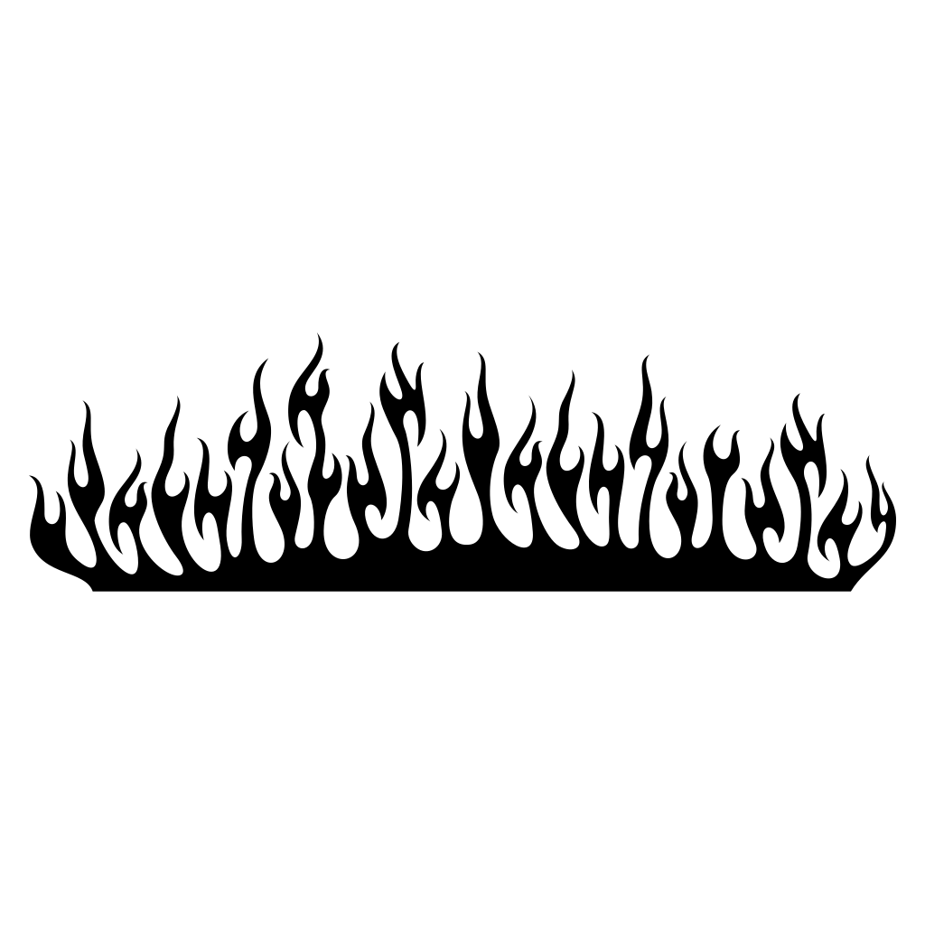 Stylized burning fire flame design for cutting machine projects