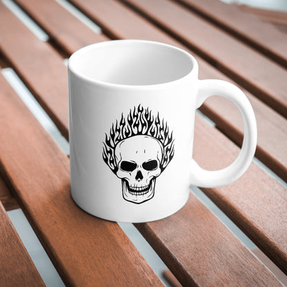 Fiery black burning skull design for creative projects