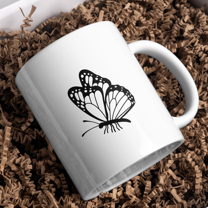 Elegant black and white butterfly design for crafting