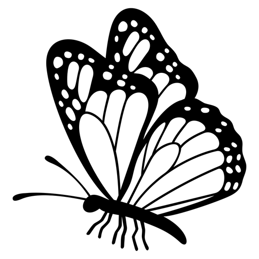Elegant black and white butterfly design for crafting