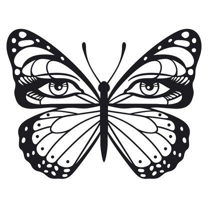 Elegant butterfly design with intricate eye details for crafting