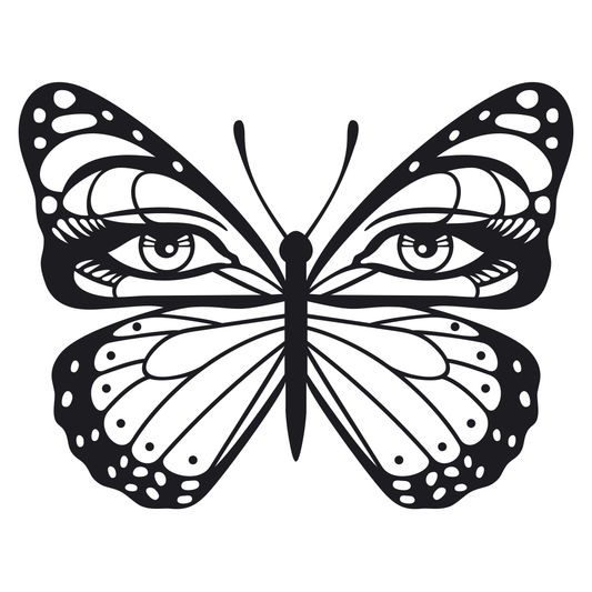 Elegant butterfly design with intricate eye details for crafting