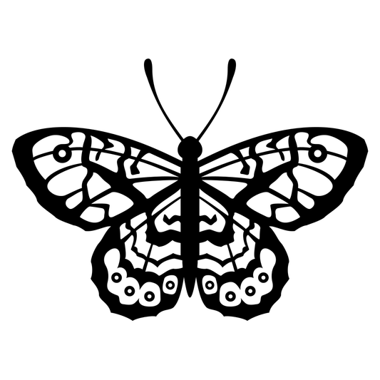 Elegant black and white butterfly design for crafting projects