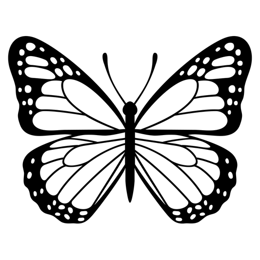 Elegant black and white butterfly design for cutting machines