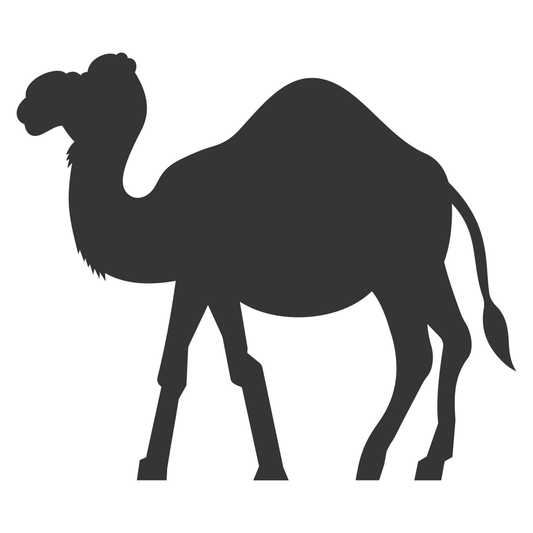 Creative silhouette of a camel design for crafting