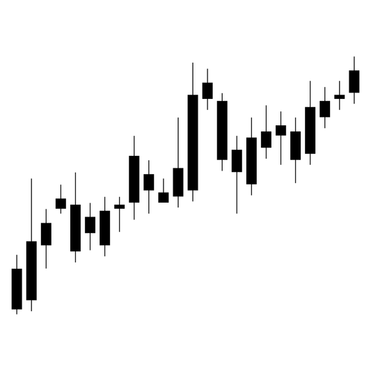 Black candlestick chart graphic for cutting machines