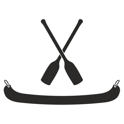 Canoe and paddle graphic design for crafting enthusiasts