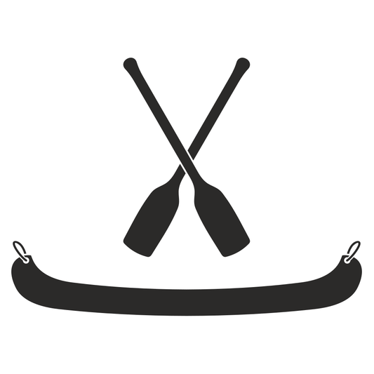 Canoe and paddle graphic design for crafting enthusiasts
