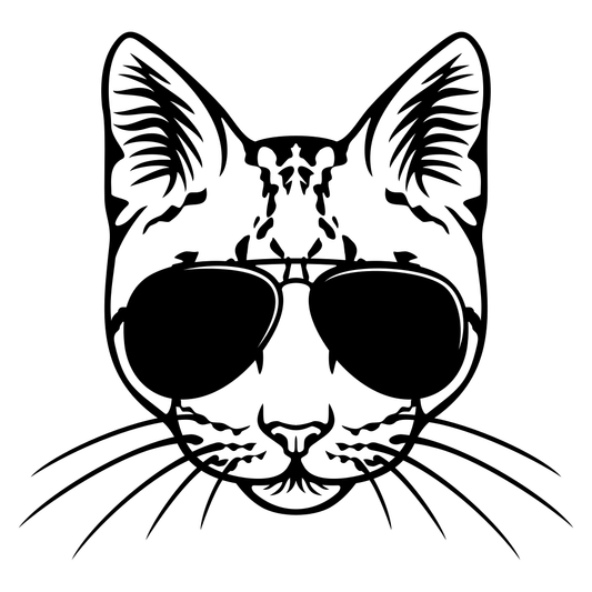 Cool cat wearing sunglasses for cutting machine designs