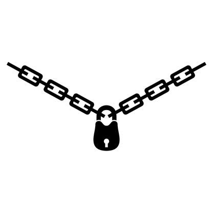 Layered design of a chain and padlock for crafting projects