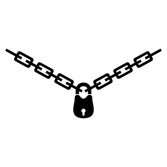 Layered design of a chain and padlock for crafting projects