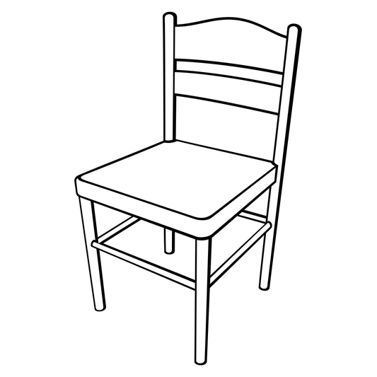 Elegant black and white vector design of a chair for crafts
