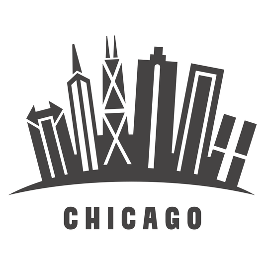 Stylized vector skyline design of Chicago for cutting machines