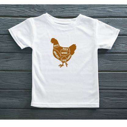 Detailed chicken cuts diagram for crafting and culinary use