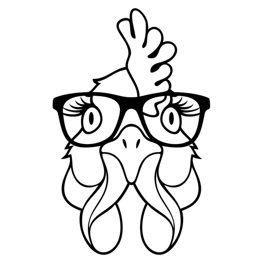 Creative vector design of a chicken wearing glasses for crafts