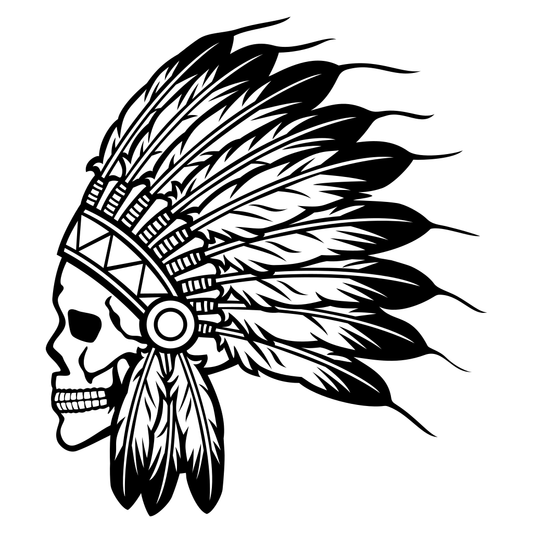 Chief headdress skull design for creative cutting projects