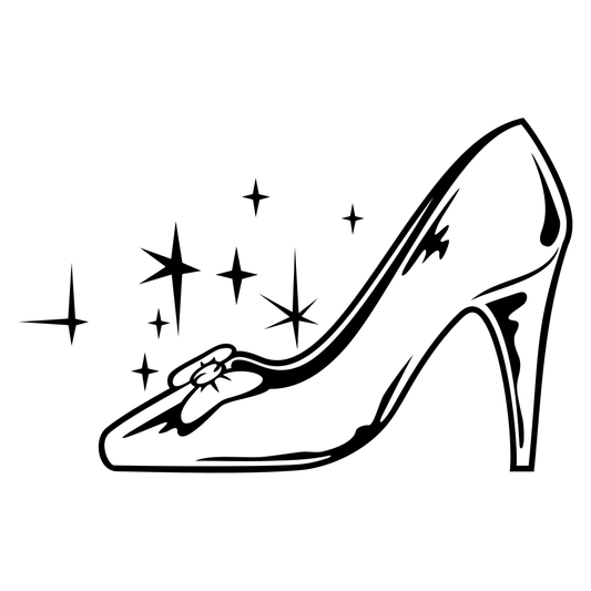 Elegant Cinderella's slipper design for cutting machines