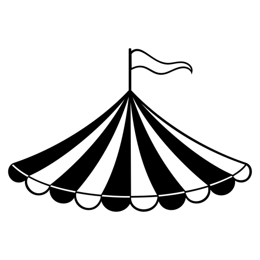 Creative black and white circus tent vector for cutting machines