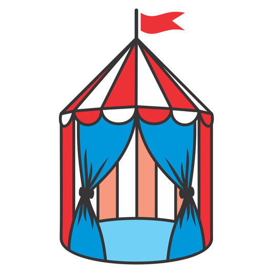 Colorful circus tent design for creative projects and crafts