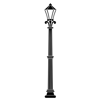Elegant city street lantern silhouette for creative crafts
