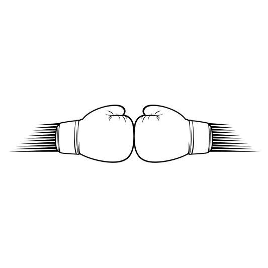 Clashing boxing gloves design for cutting machine projects
