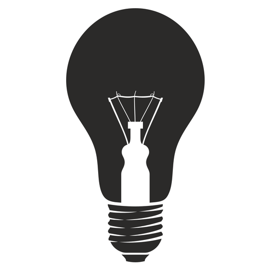 Elegant black and white vector bulb design for crafting