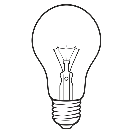 Elegant classic light bulb vector design for creative projects