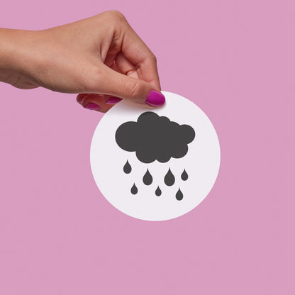 Creative cloud with raindrops design for cutting machines