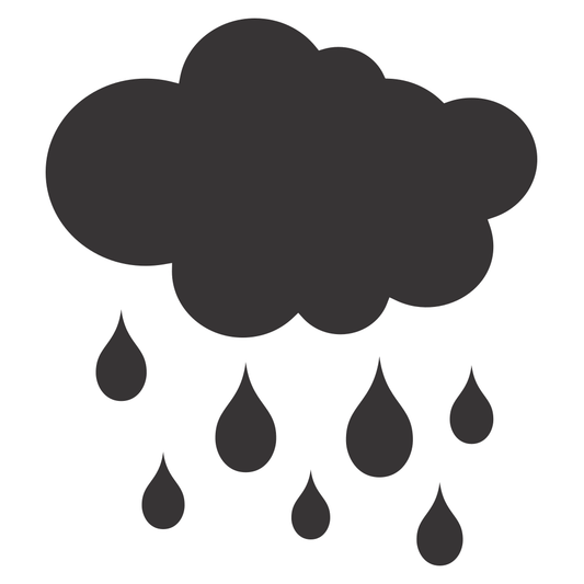 Creative cloud with raindrops design for cutting machines