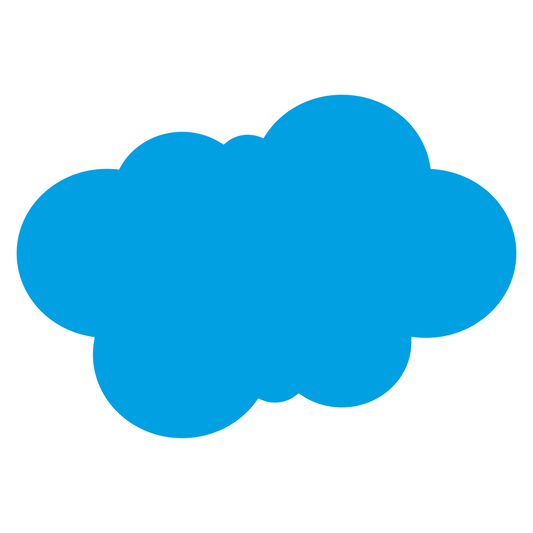 Bright blue cloud shape design for crafting projects