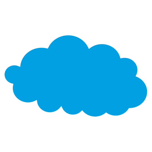 Vibrant blue cloud design for crafting enthusiasts
