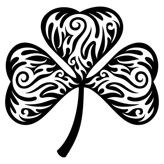 Elegant black and white clover design for cutting machines