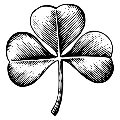 Vintage engraved clover design for cutting machines
