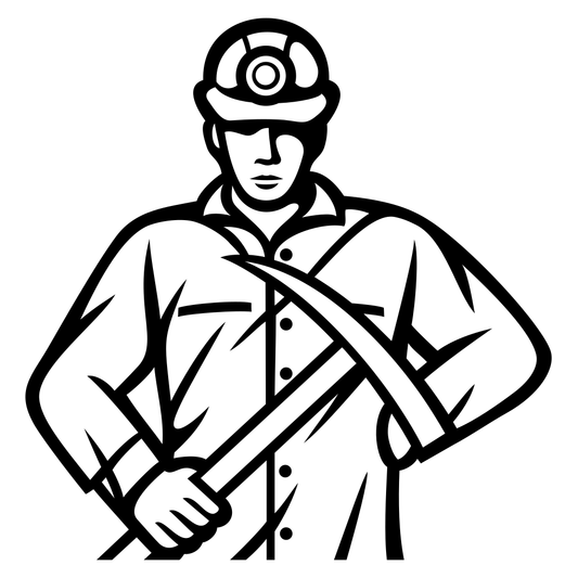 Coal miner preparing for work in an underground setting