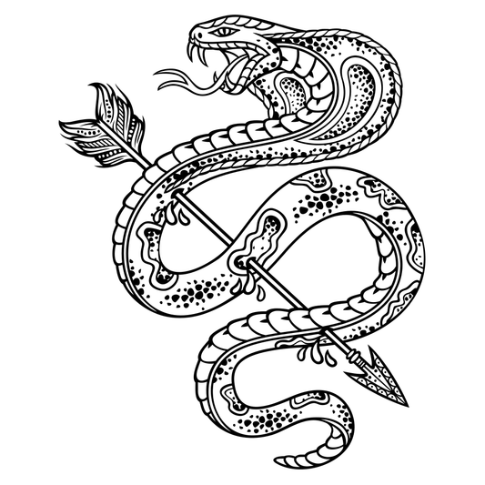 Cobra design with black and white arrow for cutting machines