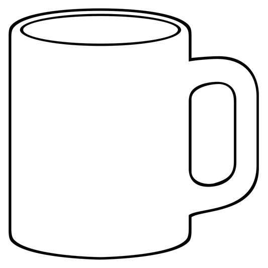 Creative coffee mug design for cutting machines