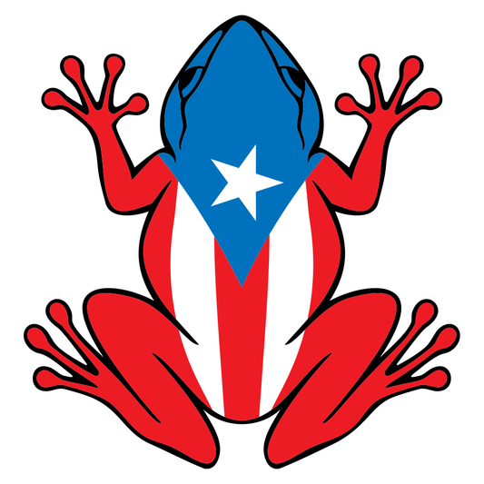 Puerto Rico Rana Frog with Flag (Common Coqui) design perfect for cutting machines