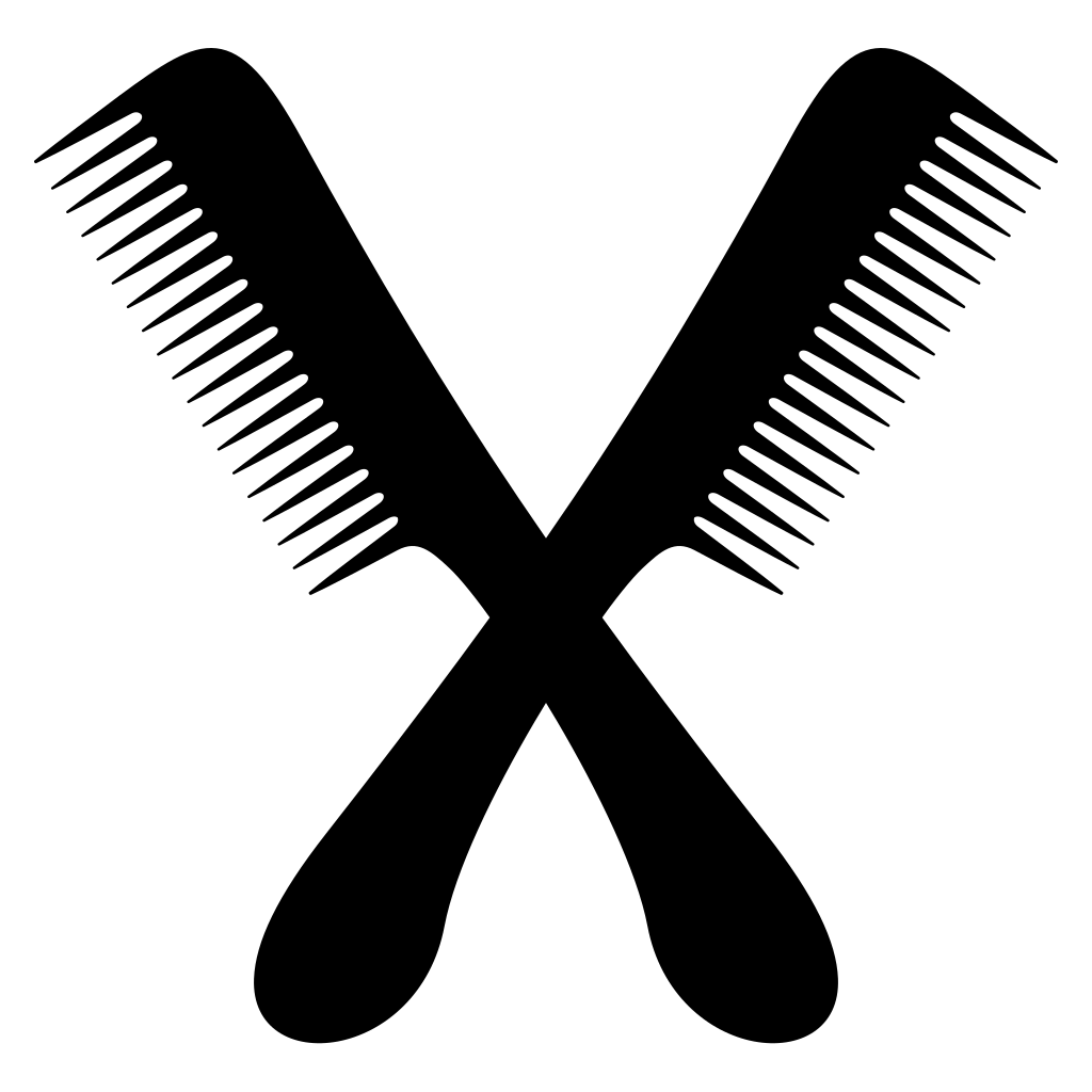 Crossed combs design in stylish vector format for crafting