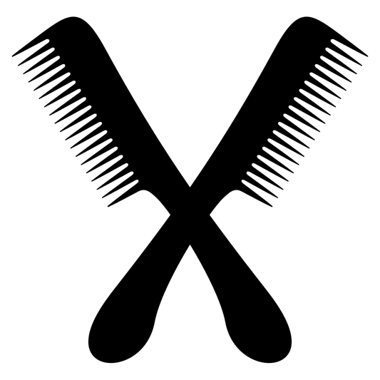 Crossed combs design in stylish vector format for crafting