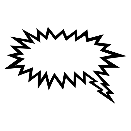 Creative black and white comic speech bubble for design projects