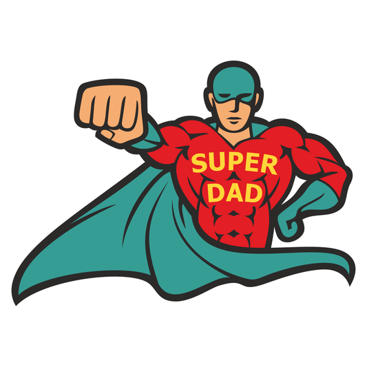 Vibrant superhero concept for celebrating dads in digital design