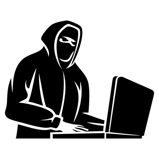 Creative vector design of a computer hacker in action