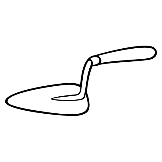 Detailed vector design of a construction trowel for crafting